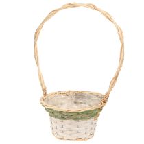 Prodotto Cesto portafiori con manico naturale verde grigio bianco Ø18–26cm Set da 3