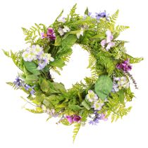 Prodotto Ghirlanda di fiori artificiali con ghirlanda di vite colorata H13cm Ø55cm
