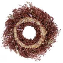 Prodotto Ghirlanda di fiori, ghirlanda di fiori secchi, rosso vino, rosa, Ø25cm