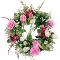 Prodotto Ghirlanda di fiori corona artificiale per porta primavera estate Ø30cm H9cm