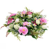 Ghirlanda di fiori corona artificiale per porta primavera estate Ø30cm H9cm