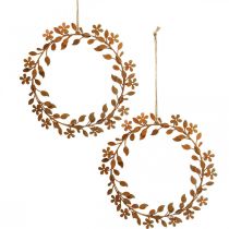 Prodotto Ghirlanda di fiori decorazione in metallo ghirlanda effetto ruggine decorazione primaverile Ø20cm 3 pz