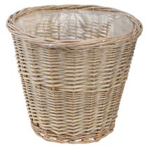 Prodotto Cesto portafiori in salice grigio naturale/bianco H26cm 2pz