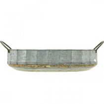 Prodotto Ciotola per fiori in metallo e vassoio in zinco antico, set di 2 L45cm/59cm