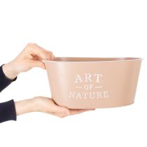Prodotto Vaso ovale in zinco, rosa antica, fioriera, 27×18 cm, H12,5 cm
