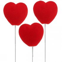 Prodotto Spina fiore deco cuore spina cuore rosso 6x6cm H26cm 18 pezzi
