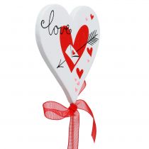 Prodotto Spina fiore cuore bianco con fiocco 7 cm 12 pz