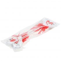 Prodotto Spina fiore cuore bianco con fiocco 7 cm 12 pz