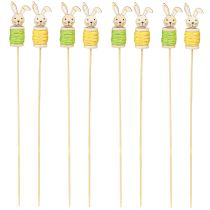 Prodotto Tappi Fiore Pasquali in Legno Coniglietto Pasquale Verde Giallo L32cm 8 pz