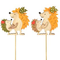 Prodotto Spina per fiori riccio con bambino decorazione autunnale in legno 8,5 cm 8 pz