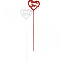 Prodotto Spina decorativa in legno cuore rosso fiore spina Love 7cm 12pz