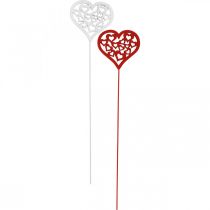 Prodotto Spina fiore cuore rosso, spina decorativa bianca San Valentino 7cm 12pz