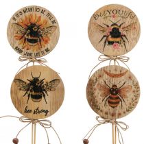 Spina fiore spina decorativa ape in legno con scritta 7x27,5cm 12 pezzi