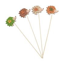 Prodotto Bastoncino di fiori Decorazione di legno riccio marrone verde 8×6cm 12 pezzi