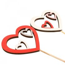 Prodotto Spina fiore Spina decorativa San Valentino cuore rosso 7 cm 12 pz