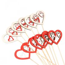 Prodotto Spina fiore Spina decorativa San Valentino cuore rosso 7 cm 12 pz