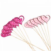 Prodotto Tappi per fiori Tappi decorativi per la festa della mamma cuore rosa 7 cm 12 pezzi