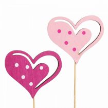Prodotto Spina fiore Spina decorativa per la Festa della mamma cuore rosa 7 cm 12 pz