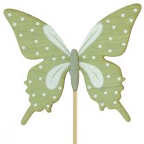 Prodotto Tappo fiore farfalla in legno con piuma 8x7cm 12 pz