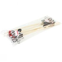 Prodotto Tappo portafiori carriola cuori in legno colorati 9x6,5cm 12 pz