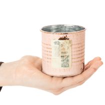 Prodotto Vaso decorativo per fiori, barattolo in metallo color salmone, porta erbe aromatiche Ø8cm H7.5cm