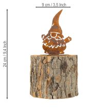 Prodotto Vaso da fiori in corteccia di legno, gnomo ruggine H24cm