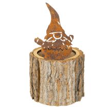 Prodotto Vaso da fiori in corteccia di legno, gnomo ruggine H24cm