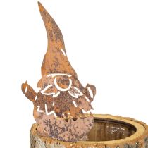 Prodotto Vaso da fiori in corteccia di legno, gnomo ruggine H24cm