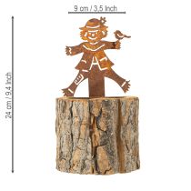 Prodotto Vaso da fiori in legno spaventapasseri ruggine H24,5cm