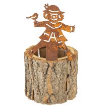 Prodotto Vaso da fiori in legno spaventapasseri ruggine H24,5cm