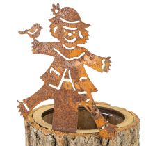Prodotto Vaso da fiori in legno spaventapasseri ruggine H24,5cm