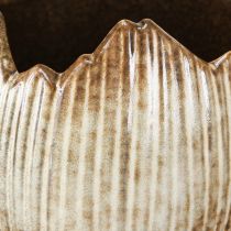 Prodotto Vaso in ceramica Uovo rotto Crema Marrone Ø11,5cm 2 pz