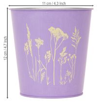 Prodotto Vaso rotondo color pastello con motivo floreale per piante da interno, 12 cm, 3 pezzi