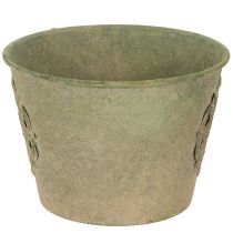 Prodotto Vaso da fiori in metallo, verde, stile vintage, Ø22cm–13.5cm, set da 3