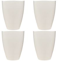 Prodotto Vaso di fiori in plastica, vaso per orchidee, bianco, altezza 16,5 cm, 2 pezzi