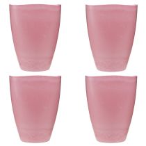 Prodotto Vaso per fiori, vaso di plastica, vaso per orchidee, rosa, alto 16,5 cm, 2 pezzi