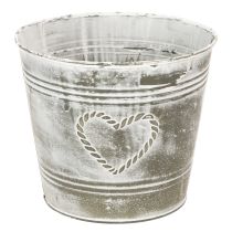 Prodotto Vaso da fiori shabby chic, in metallo, a forma di cuore, Ø17,5 cm, H15,5 cm