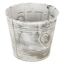 Prodotto Vaso da fiori shabby chic, in metallo, a forma di cuore, Ø17,5 cm, H15,5 cm