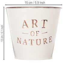 Prodotto Vaso da fiori in zinco, color crema, Ø15cm H13.5cm