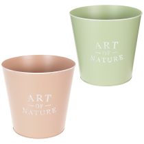 Prodotto Coprivasi decorativi in metallo pastello 22 cm per piante e fiori (set da 2)