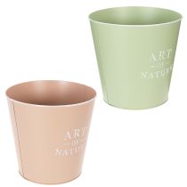 Prodotto Coprivasi decorativi in metallo pastello 22 cm per piante e fiori (set da 2)