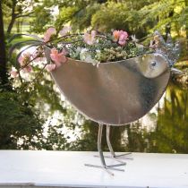 Vaso per fiori Pollo Uccello in metallo Rosé metallizzato 51×16×37cm