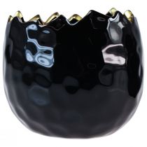 Prodotto Vaso da fiori in ceramica a forma di uovo, nero, Ø10cm, H8cm, 2 pezzi