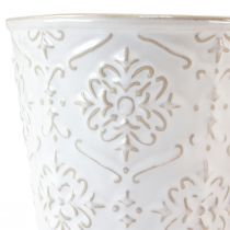 Prodotto Vaso da fiori fioriera in ceramica bianco crema beige Ø13,5 cm 2 pz
