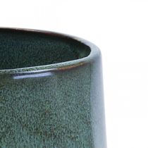 Prodotto Vaso Fioriera Fioriera In Ceramica Verde Esagonale Ø18cm H15cm