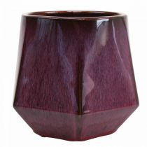 Vaso Fioriera Fioriera in Ceramica Rosso Esagonale Ø18cm H15cm