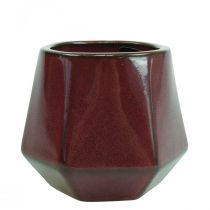 Prodotto Vaso Fioriera Fioriera in Ceramica Rosso Esagonale Ø10cm H9cm
