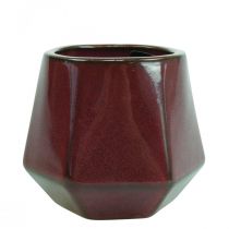 Prodotto Vaso Fioriera Fioriera in Ceramica Rosso Esagonale Ø10cm H9cm