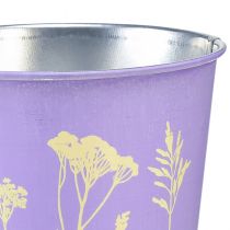 Prodotto Vaso da fiori in metallo fiori viola Ø10cm H10,5cm