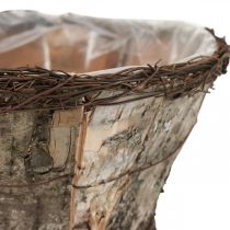 Prodotto Vaso da fiori vaso da fiori rotondo in corteccia di betulla viti Ø24cm H13cm